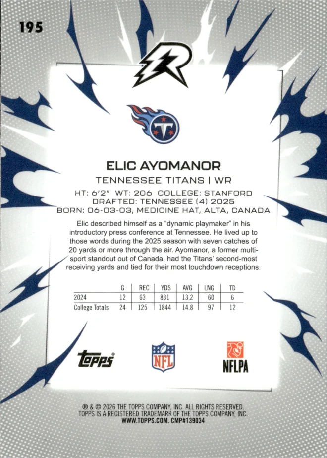 Elic Ayomanor card back