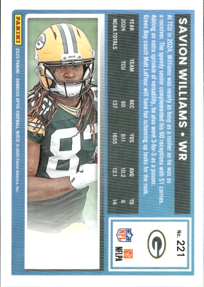 Savion Williams card back