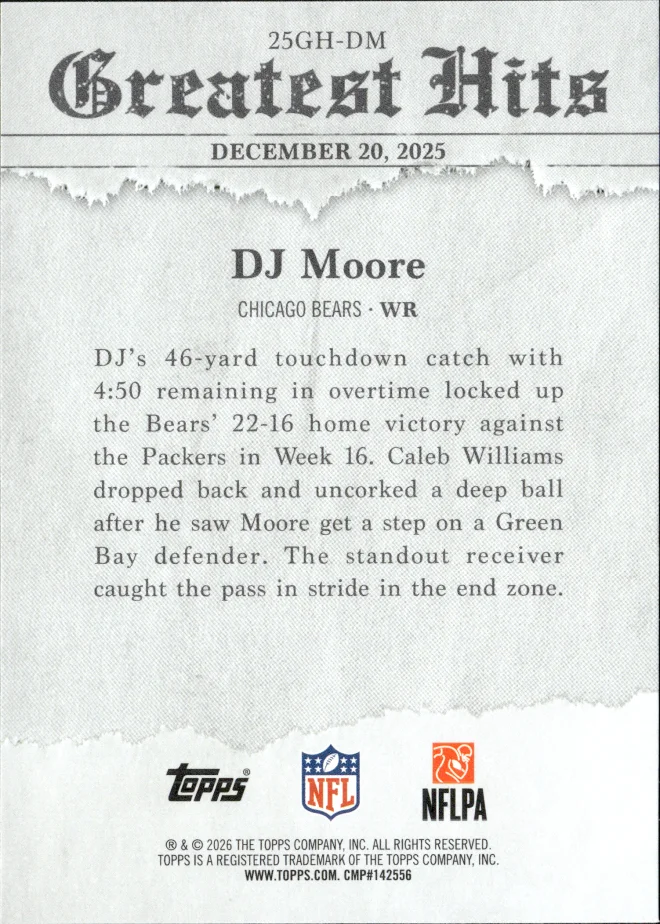 DJ Moore card back