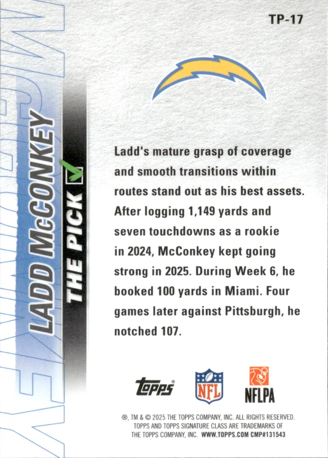 Ladd McConkey card back