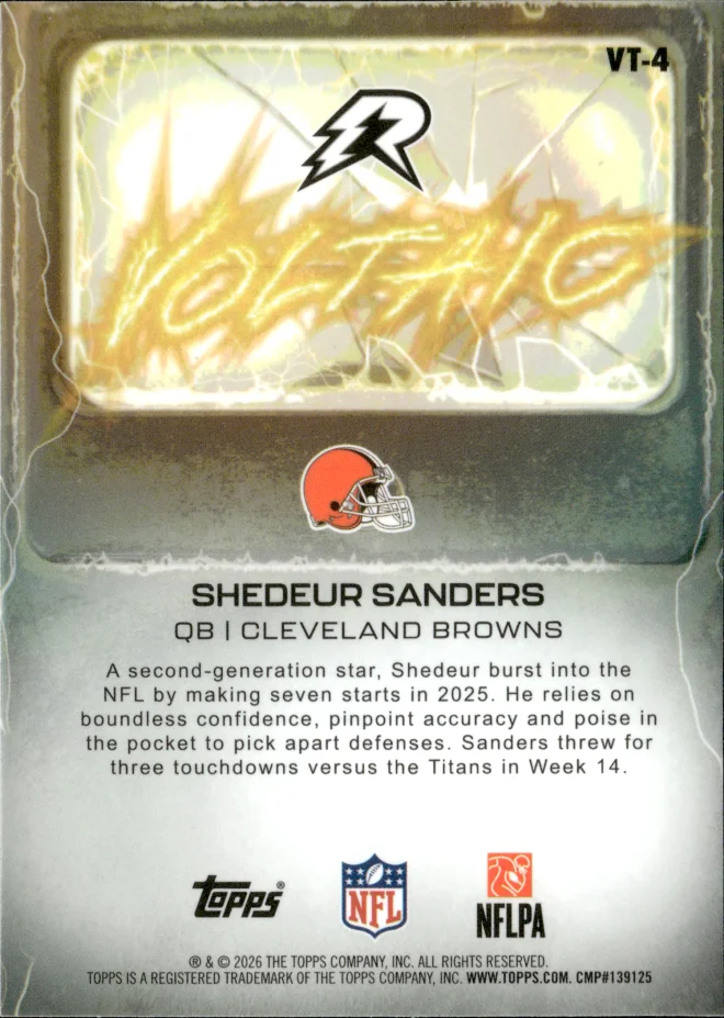Shedeur Sanders card back