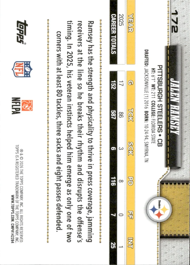 Jalen Ramsey card back