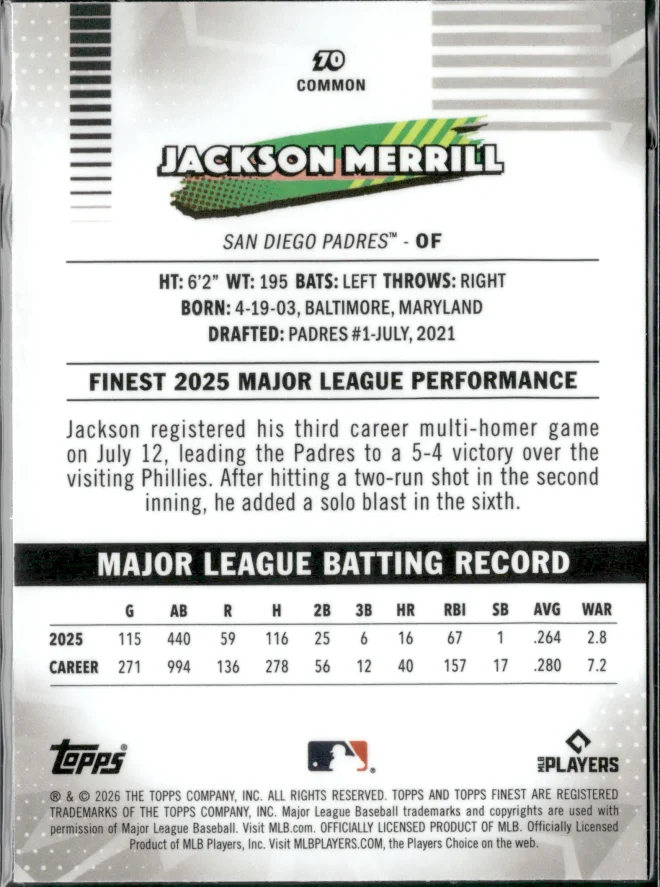 Jackson Merrill card back