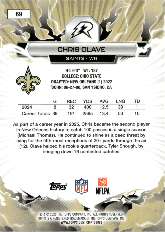 Chris Olave card back