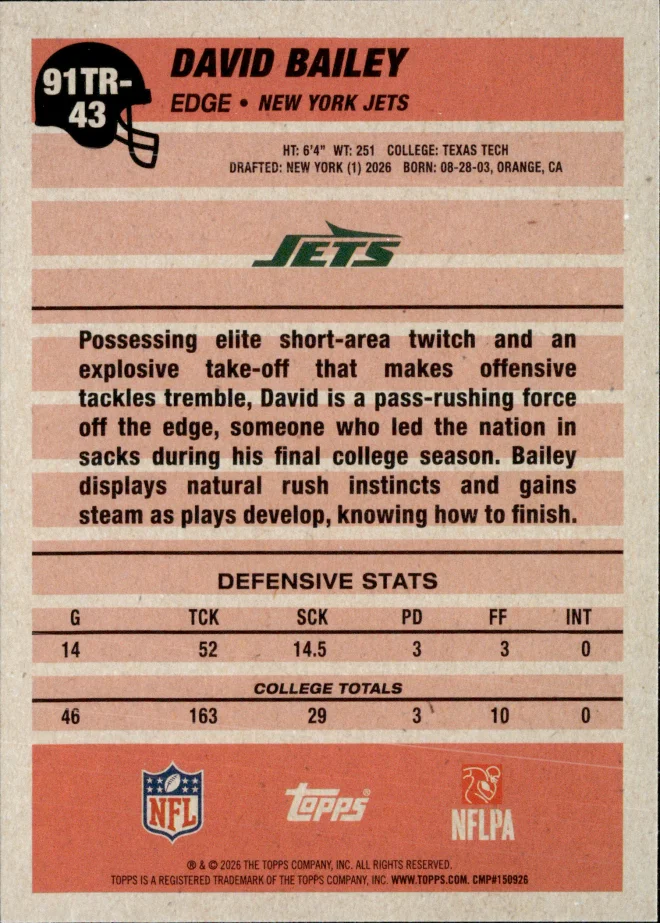 David Bailey card back