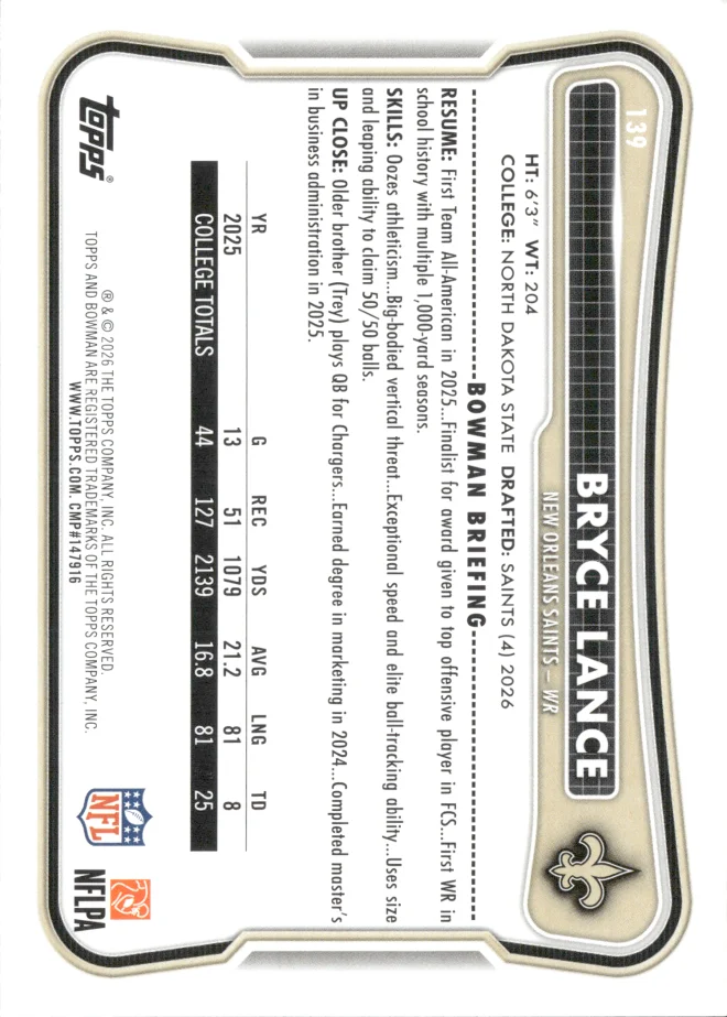 Bryce Lance card back