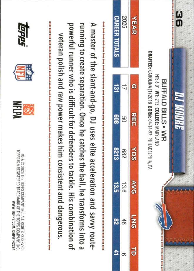 DJ Moore card back