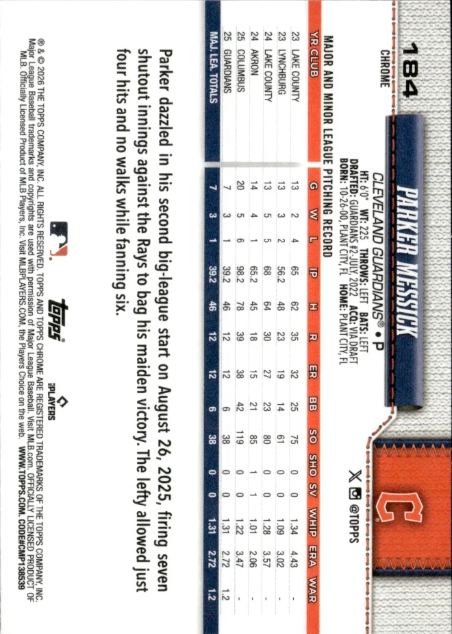Parker Messick card back