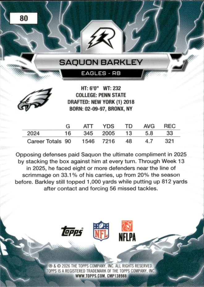 Saquon Barkley card back