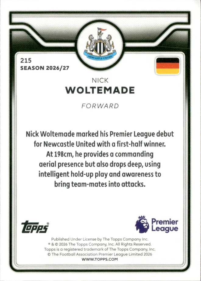 Nick Woltemade card back