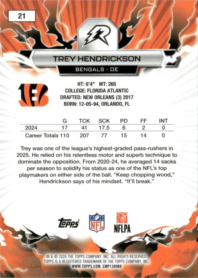 Trey Hendrickson card back