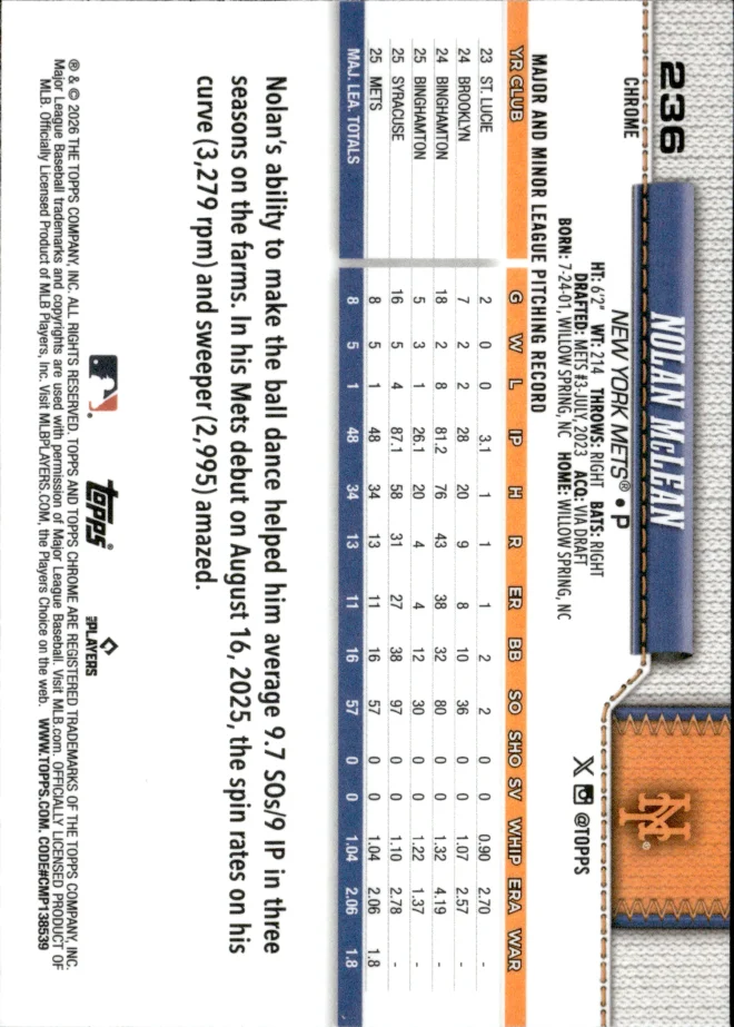 Nolan McLean card back