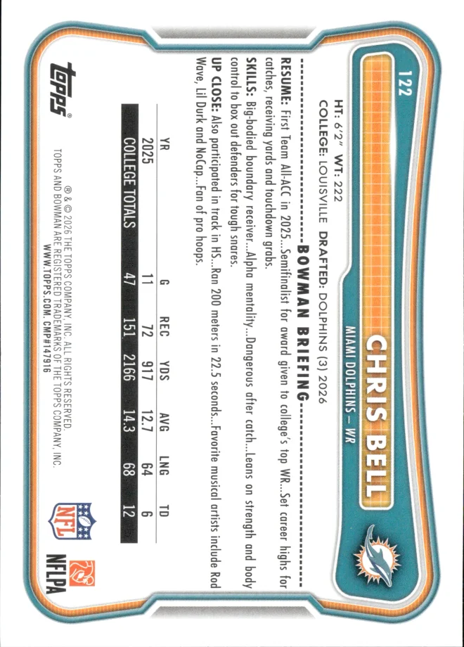 Chris Bell card back