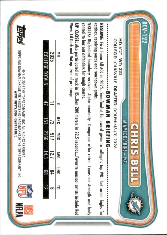 Chris Bell card back