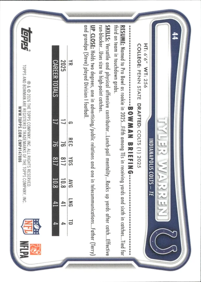 Tyler Warren card back