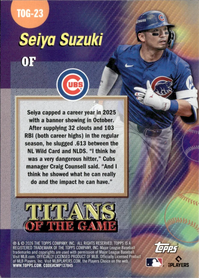 Seiya Suzuki card back