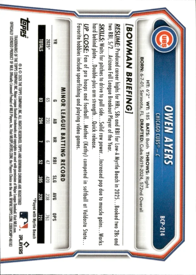 Owen Ayers card back