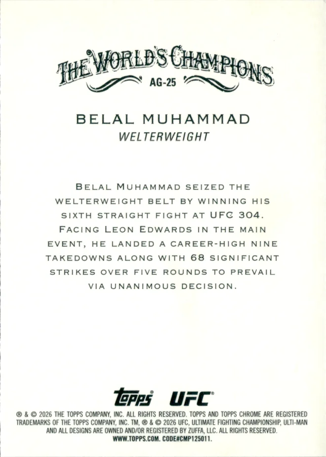 Belal Muhammad card back
