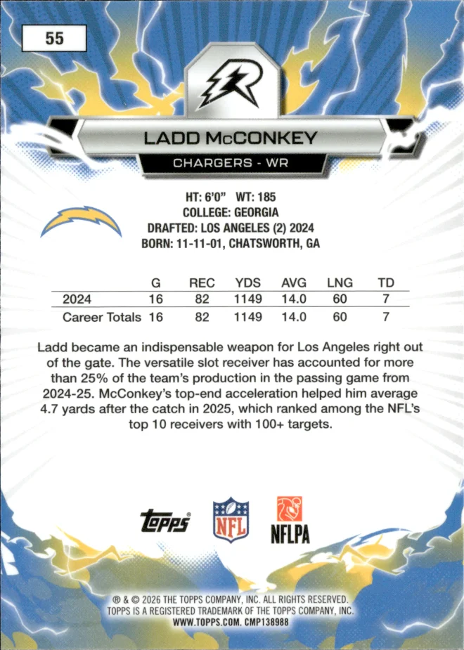 Ladd McConkey card back