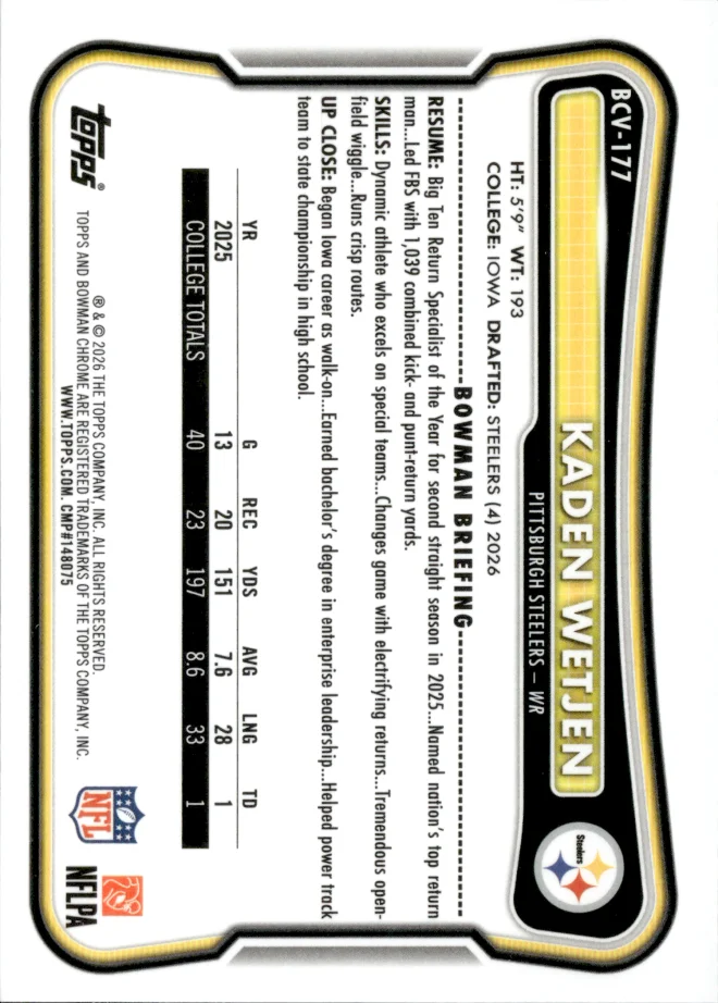 Kaden Wetjen card back