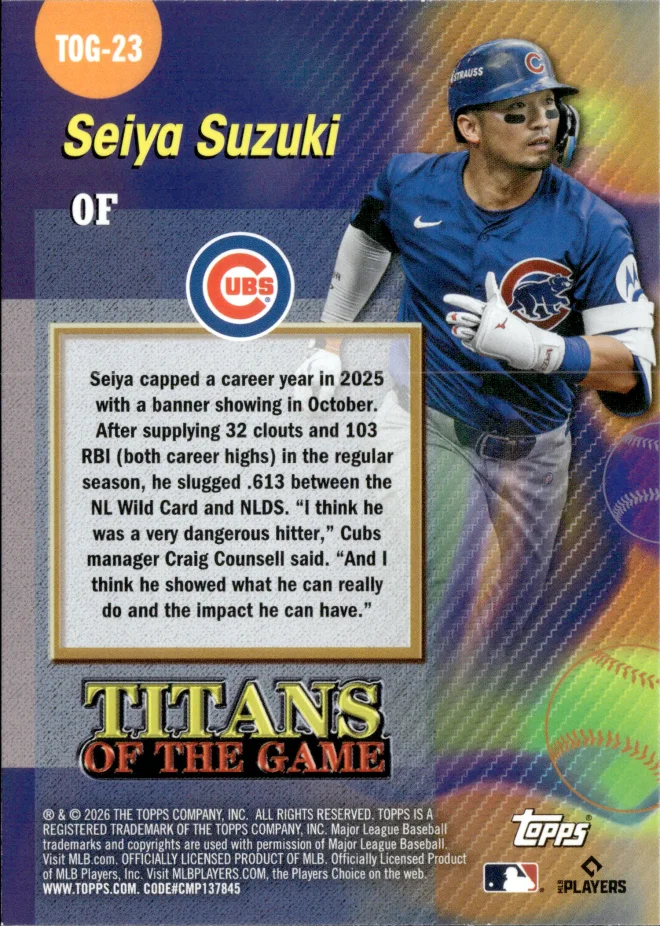 Seiya Suzuki card back