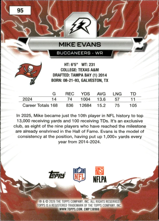 Mike Evans card back
