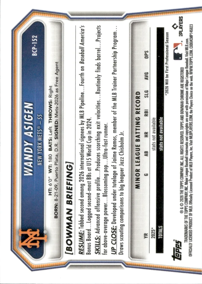 Wandy Asigen card back