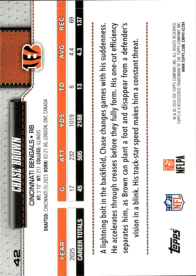 Chase Brown card back