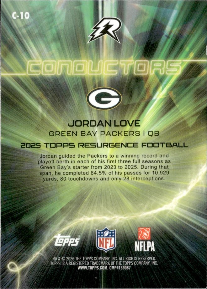 Jordan Love card back