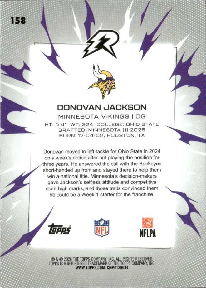 Donovan Jackson card back