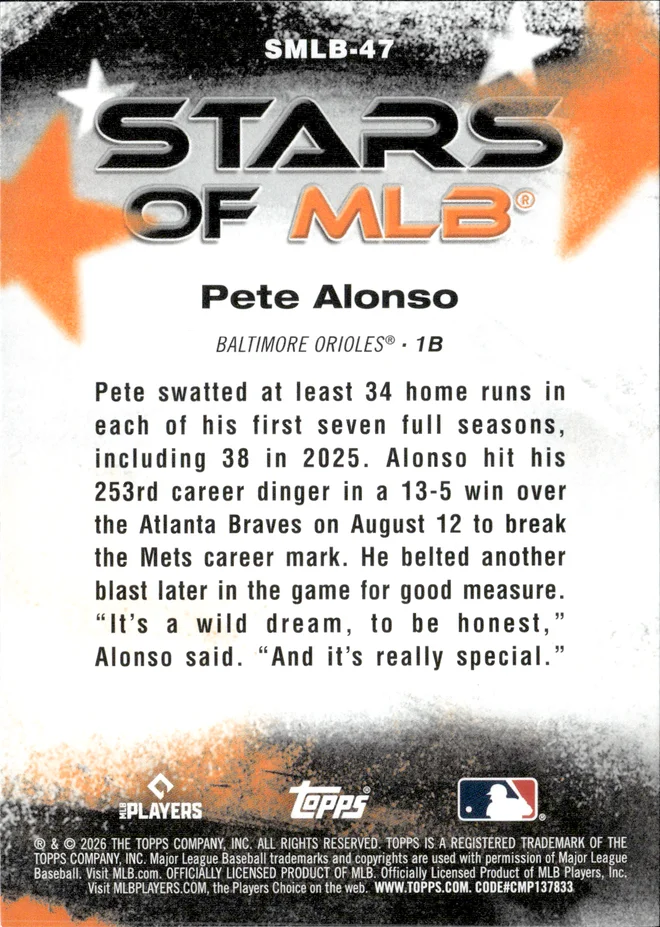 Pete Alonso card back
