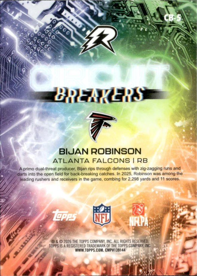 Bijan Robinson card back