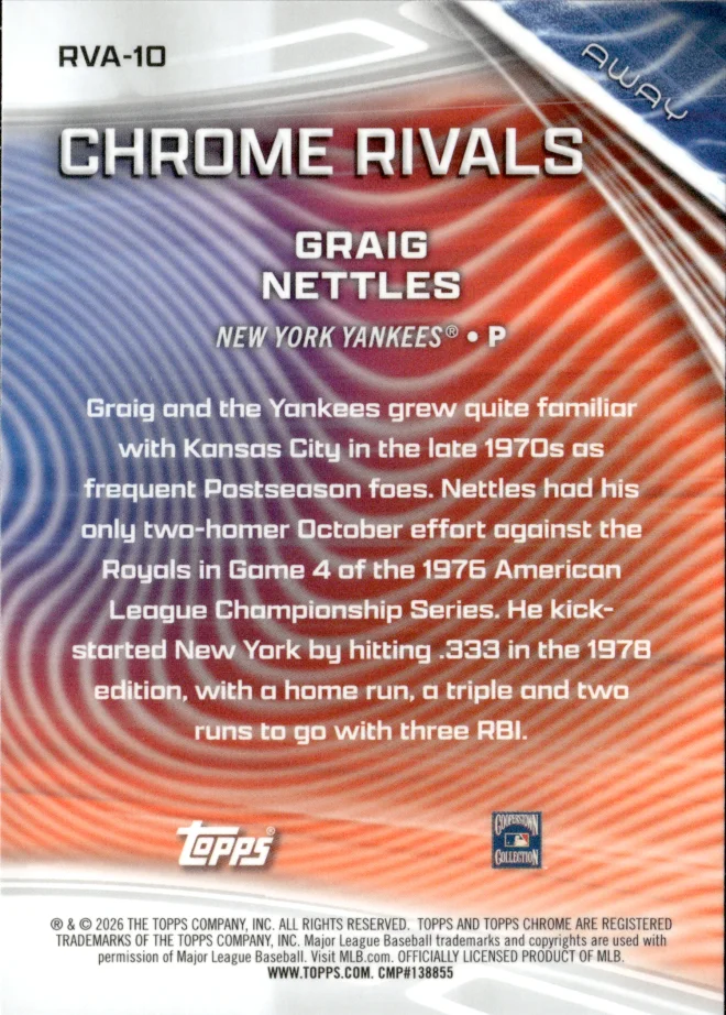 Graig Nettles card back