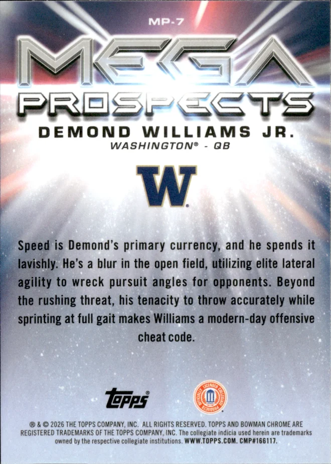 Demond Williams Jr. card back
