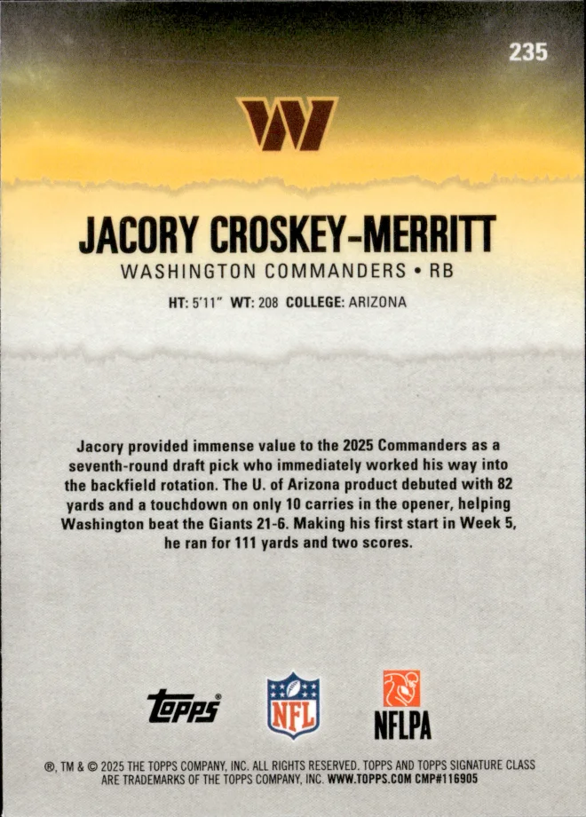 Jacory Croskey-Merritt card back