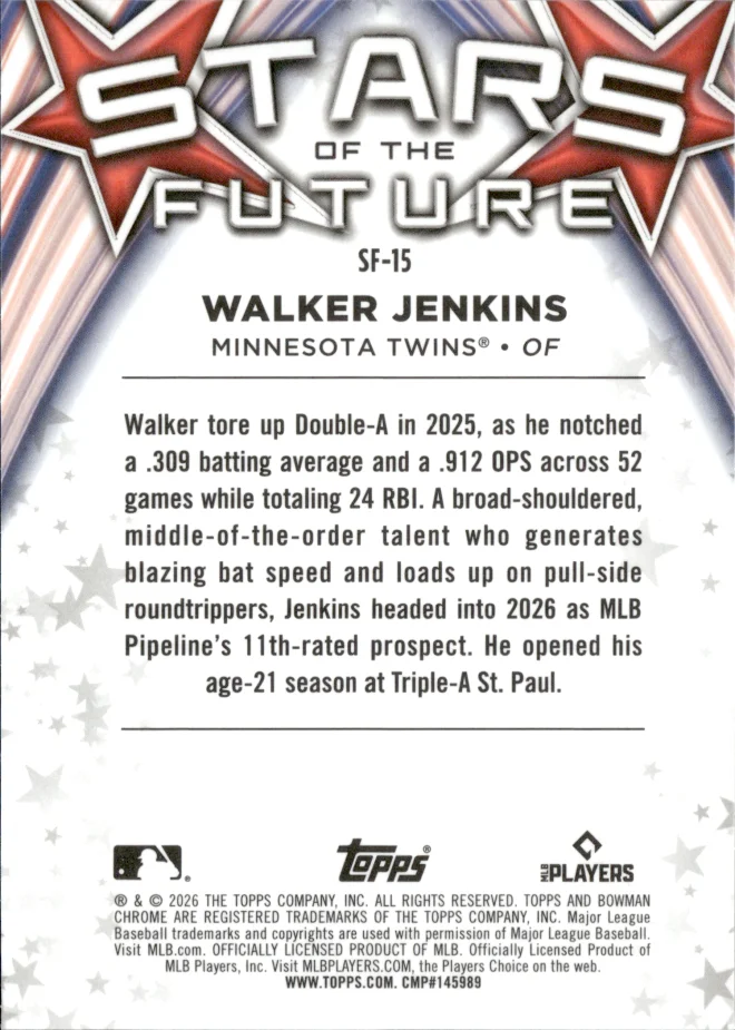Walker Jenkins card back