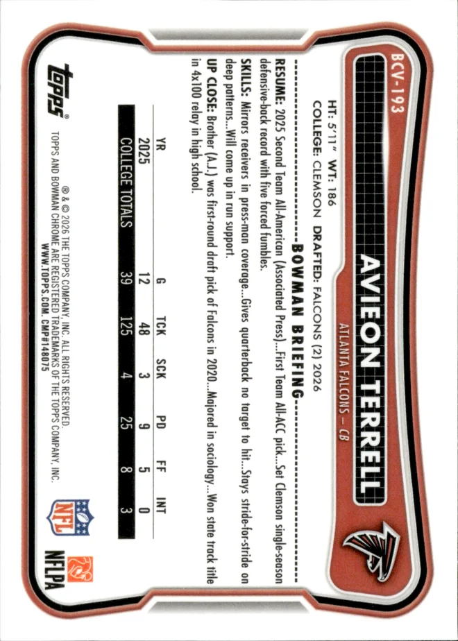 Avieon Terrell card back