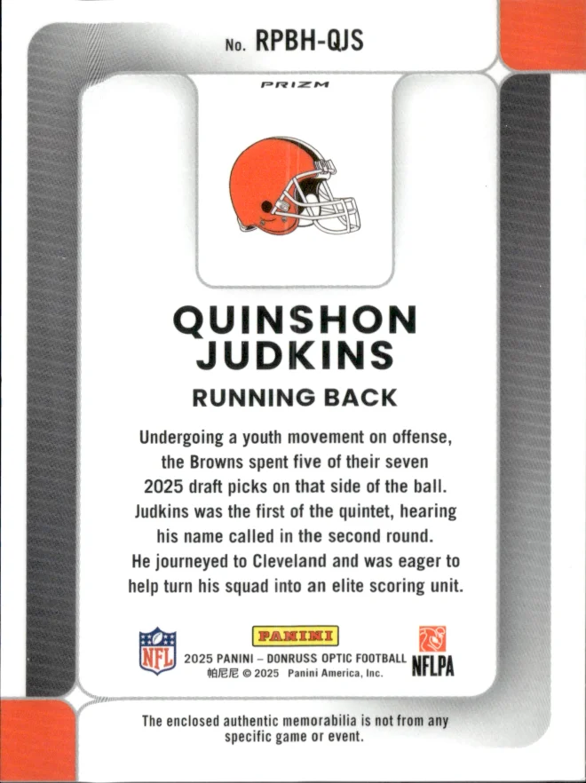 Quinshon Judkins card back