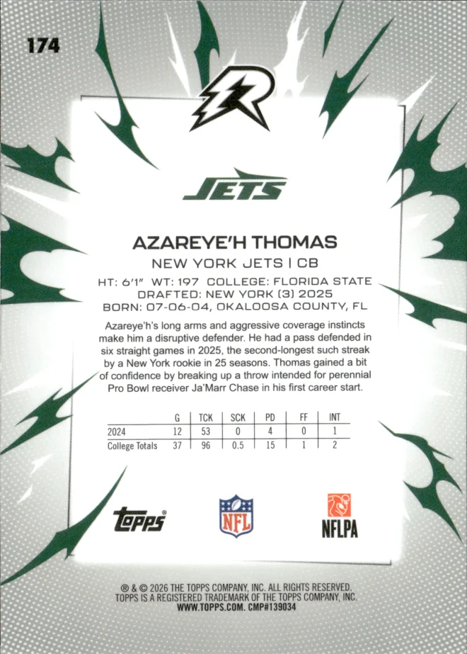 Azareye'h Thomas card back