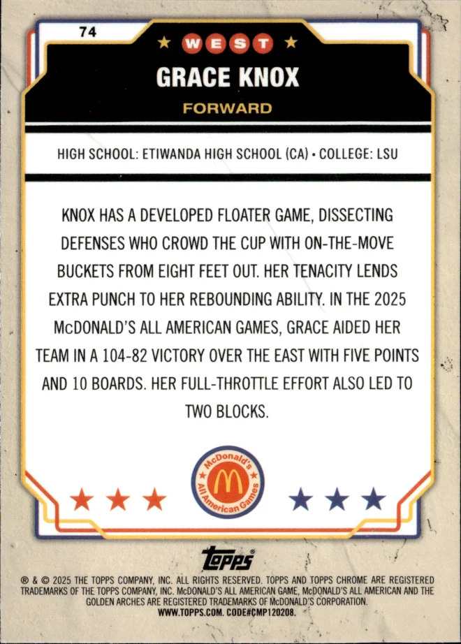 Grace Knox card back