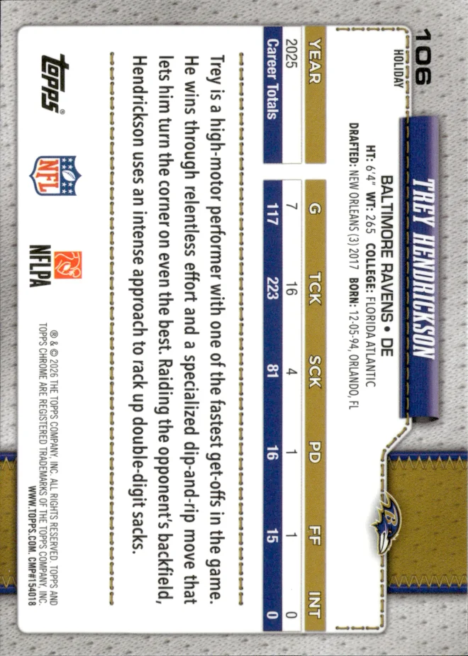 Trey Hendrickson card back