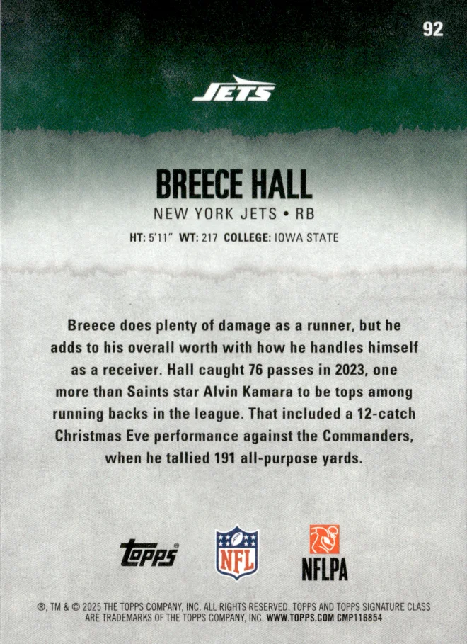 Breece Hall card back