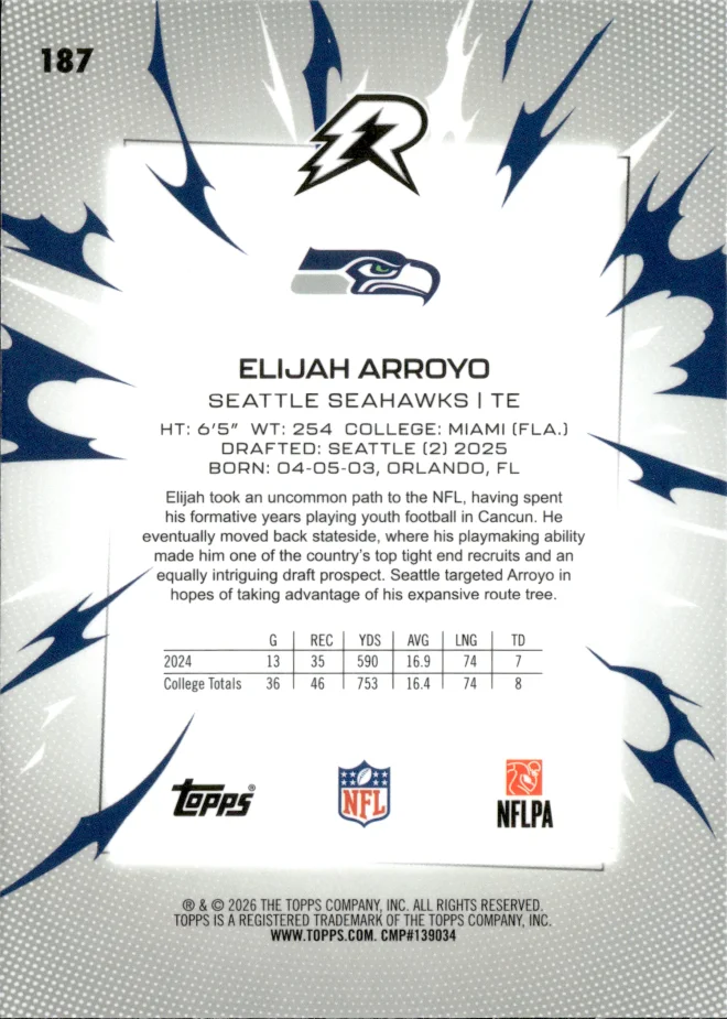 Elijah Arroyo card back