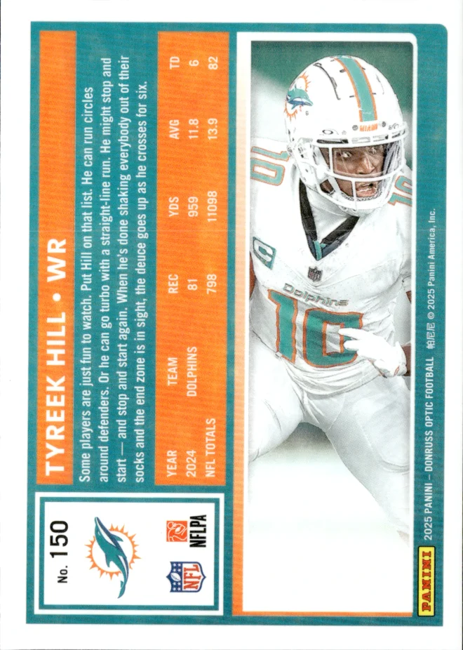 Tyreek Hill card back
