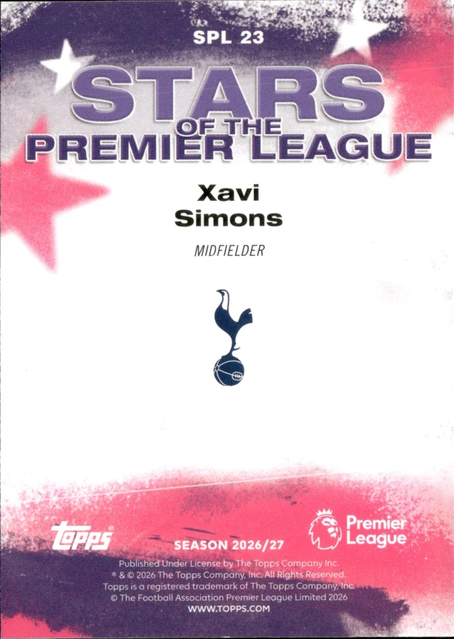 Xavi Simons card back