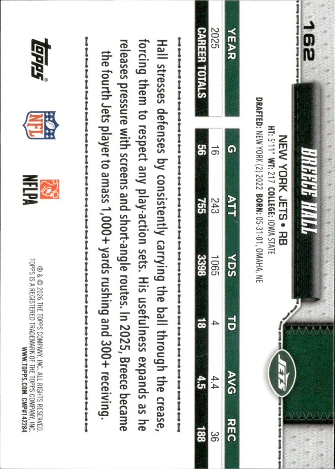 Breece Hall card back