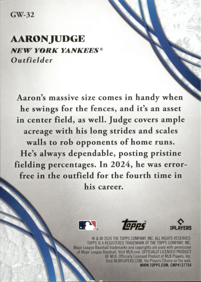 Aaron Judge card back