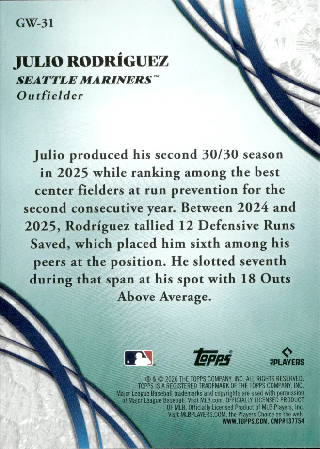 Julio Rodríguez card back