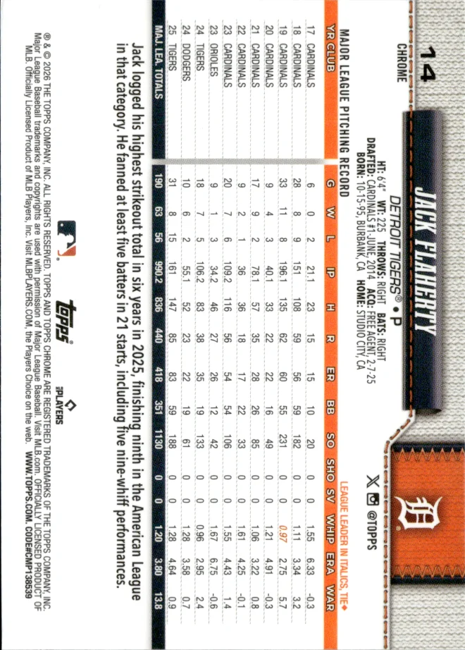 Jack Flaherty card back