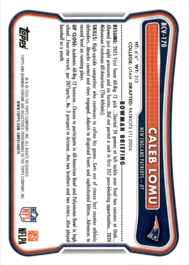 Caleb Lomu card back